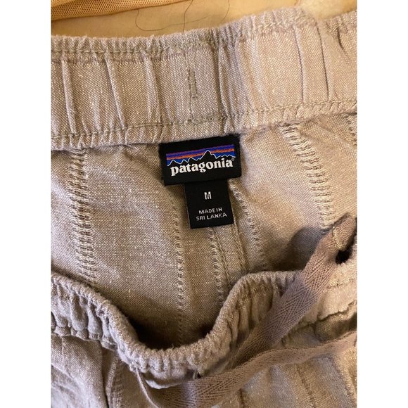 Patagonia Island Hemp Baggies Shorts Tan Brown Stripe Women's Size Medium - Picture 3 of 7